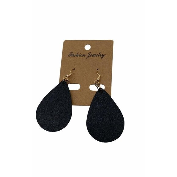 Women's Black Teardrop Statement Earrings Fashion Jewelry Hook Style Lightweight - Picture 1 of 5